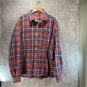 American Eagle Flannel Shirt Mens XXL Plaid Multicolor Thick Relaxed Fit Outdoor